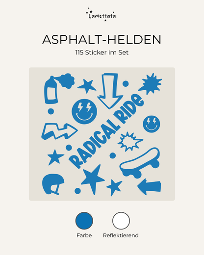 FAHRRAD-STICKER: ASPHALT-HELDEN