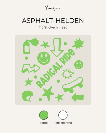FAHRRAD-STICKER: ASPHALT-HELDEN
