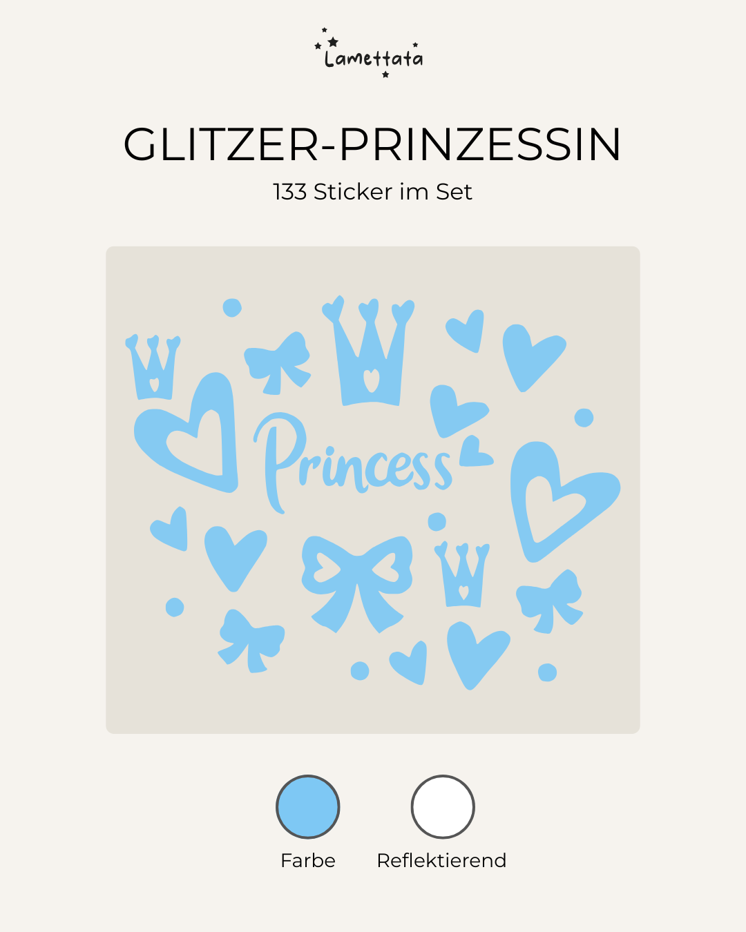 FAHRRAD-STICKER: GLITZER-PRINZESSIN