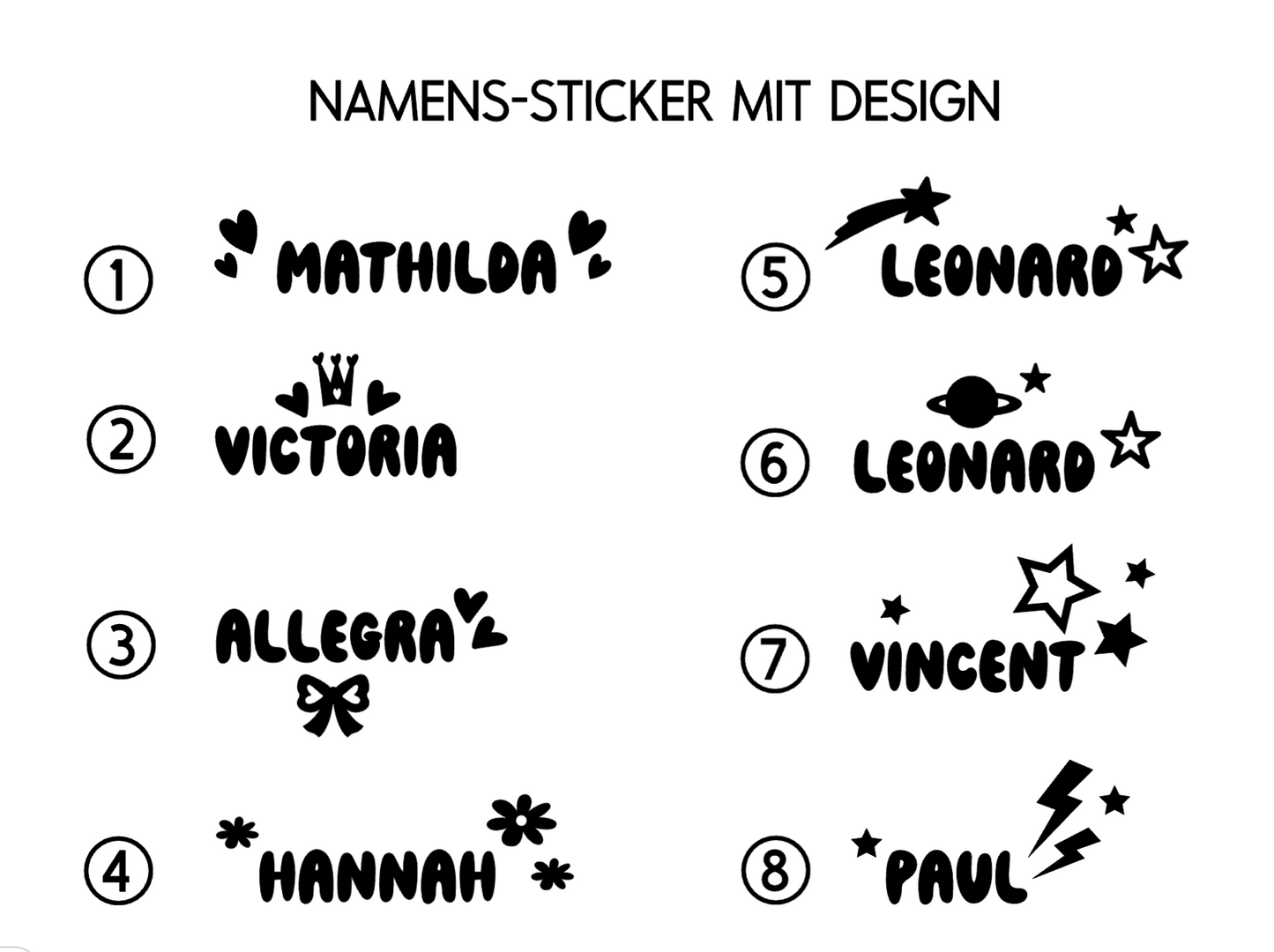 NAMENSZAUBER: MIT MOTIVEN